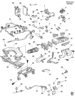 ТОПЛИВНАЯ СИСТЕМА-ВЫХЛОП-]СИСТЕМА КОНТРОЛЯ ТОКСИЧНОСТИ ВЫХЛ. ГАЗОВ Chevrolet Camaro 1990-1992 F EMISSION CONTROLS PART 1-V8 5.7-8(L98)
