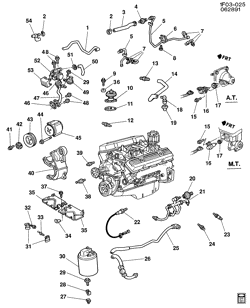 ТОПЛИВНАЯ СИСТЕМА-ВЫХЛОП-]СИСТЕМА КОНТРОЛЯ ТОКСИЧНОСТИ ВЫХЛ. ГАЗОВ Chevrolet Camaro 1990-1992 F EMISSION CONTROLS PART 2-V8 5.7-8(L98)