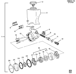 FRONT SUSPENSION-STEERING Chevrolet Cavalier 1990-1991 J STEERING PUMP ASM (CB-COMPACT BUSHING)(LM3/2.2G)