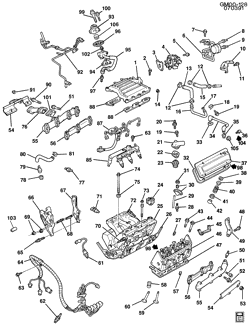 4-ЦИЛИНДРОВЫЙ ДВИГАТЕЛЬ Chevrolet Beretta 1990-1991 L ENGINE ASM-3.1L V6 PART 2 (LH0/3.1T)