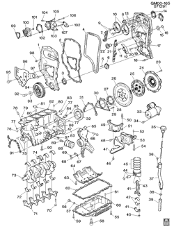 6-ЦИЛИНДРОВЫЙ ДВИГАТЕЛЬ Chevrolet Corsica 1992-1992 L ENGINE ASM-2.3L L4 PART 1 (LG0/2.3A)