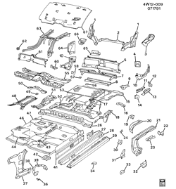 BODY MOLDINGS-SHEET METAL-REAR COMPARTMENT HARDWARE-ROOF HARDWARE Buick Regal 1992-1996 W19 SHEET METAL/BODY-UNDERBODY