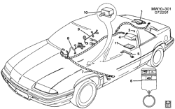 WINDSHIELD-WIPER-MIRRORS-INSTRUMENT PANEL-CONSOLE-DOORS Pontiac Grand Prix 1992-1994 W ENTRY SYSTEM/KEYLESS REMOTE (AU0)