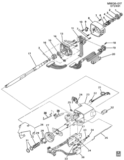 FRONT SUSPENSION-STEERING Chevrolet Lumina 1990-1993 W STEERING COLUMN/STANDARD (F/S, A.T., M.T.)(D55,EXC (N33))