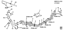 FUEL SYSTEM-EXHAUST-EMISSION SYSTEM Pontiac Grand Prix 1992-1992 W FUEL SUPPLY SYSTEM/ENGINE PARTS & FUEL LINES(LQ1/3.4X)