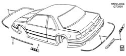 BODY MOLDINGS-SHEET METAL-REAR COMPARTMENT HARDWARE-ROOF HARDWARE Chevrolet Lumina 1991-1993 W27 STRIPES/BODY (Z34)