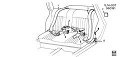 INTERIOR TRIM-FRONT SEAT TRIM-SEAT BELTS Chevrolet Beretta 1992-1992 L SEAT BELTS REAR