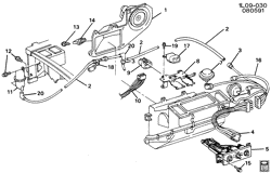 КРЕПЛЕНИЕ КУЗОВА-КОНДИЦИОНЕР-АУДИОСИСТЕМА Chevrolet Beretta 1992-1992 L A/C CONTROL SYSTEM VACUUM & ELECTRICAL-V6,L4-(LH0/3.1T,LN2/2.2-4)