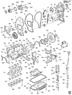 6-CYLINDER ENGINE Buick Skylark 1992-1992 N ENGINE ASM-2.3L L4 PART 1 (L40/2.3-3)