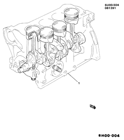 3-CYLINDER ENGINE Chevrolet Metro 1995-1997 M ENGINE ASM & PARTIAL ENGINE-4 CYL (L72/1.3-9)