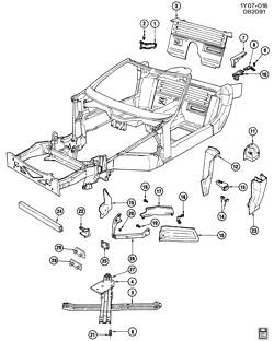 РАМЫ-ПРУЖИНЫ - АМОРТИЗАТОРЫ - БАМПЕРЫ Chevrolet Corvette 1990-1991 Y67 FRAME/REINFORCEMENT