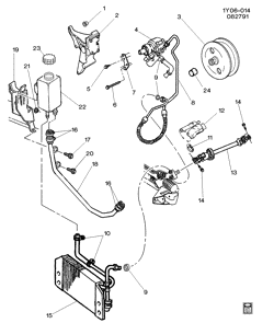 FRONT SUSPENSION-STEERING Chevrolet Corvette 1992-1996 Y STEERING PUMP MOUNTING & RELATED PARTS(LT1)