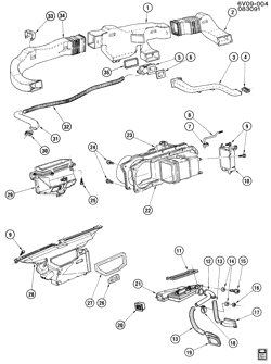 BODY MOUNTING-AIR CONDITIONING-AUDIO/ENTERTAINMENT Cadillac Allante 1987-1993 V AIR DISTRIBUTION SYSTEM