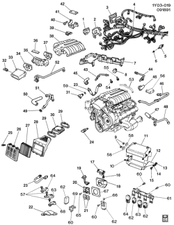 FUEL SYSTEM-EXHAUST-EMISSION SYSTEM Chevrolet Corvette 1990-1991 Y EMISSION CONTROLS-V8(LT5)