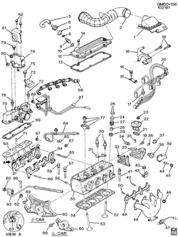 4-ЦИЛИНДРОВЫЙ ДВИГАТЕЛЬ Chevrolet Cavalier 1992-1992 J ENGINE ASM-2.2L L4 PART 2 (LN2/2.2-4)
