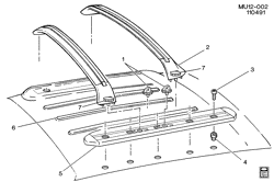 BODY MOLDINGS-SHEET METAL-REAR COMPARTMENT HARDWARE-ROOF HARDWARE Pontiac Trans Sport 1990-1996 U LUGGAGE CARRIER (V54)