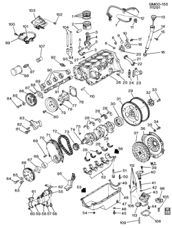 6-ЦИЛИНДРОВЫЙ ДВИГАТЕЛЬ Chevrolet Cavalier 1992-1992 J ENGINE ASM-2.2L L4 PART 1 (LN2/2.2-4)
