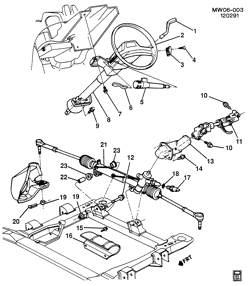 FRONT SUSPENSION-STEERING Chevrolet Lumina 1990-1994 W STEERING SYSTEM & RELATED PARTS
