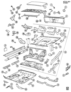 BODY MOLDINGS-SHEET METAL-REAR COMPARTMENT HARDWARE-ROOF HARDWARE Buick Electra 1985-1990 C69 SHEET METAL/BODY-UNDERBODY & REAR END