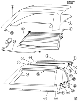 BODY WIRING-ROOF TRIM Cadillac Allante 1987-1987 V FOLDING TOP COVER
