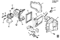 BODY MOUNTING-AIR CONDITIONING-AUDIO/ENTERTAINMENT Chevrolet Corvette 1990-1991 Y A/C EVAPORATOR & BLOWER MODULE ASM (L98)