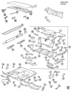 BODY MOLDINGS-SHEET METAL-REAR COMPARTMENT HARDWARE-ROOF HARDWARE Buick Lesabre 1986-1989 H69 SHEET METAL/BODY-UNDERBODY & REAR END