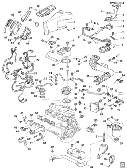 FUEL SYSTEM-EXHAUST-EMISSION SYSTEM Chevrolet Lumina 1990-1992 W EMISSION CONTROLS-L4 (LR8/2.5R)