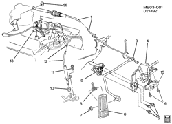 FUEL SYSTEM-EXHAUST-EMISSION SYSTEM Chevrolet Hearse/Limousine 1991-1993 B ACCELERATOR CONTROL-V8(L03,L05)