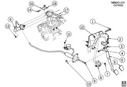 6-CYLINDER ENGINE Pontiac Grand Am 1987-1991 N CLUTCH LINKAGE