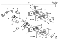 BODY MOUNTING-AIR CONDITIONING-AUDIO/ENTERTAINMENT Chevrolet Caprice 1991-1993 B A/C & HEATER CONTROL ASM (EXC (UW1))