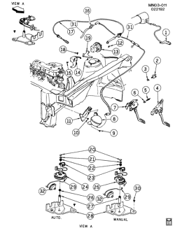 FUEL SYSTEM-EXHAUST-EMISSION SYSTEM Pontiac Grand Am 1987-1991 N CRUISE CONTROL-L4 -2.5L (L68/2.5U)