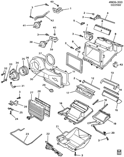 BODY MOUNTING-AIR CONDITIONING-AUDIO/ENTERTAINMENT Buick Somerset 1987-1990 N A/C & HEATER MODULE ASM & BLOWER DETAILS