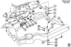 8-CYLINDER ENGINE Cadillac Fleetwood Brougham (RWD) 1984-1985 D ENGINE & TRANSMISSION MOUNTING-V8 (LT8/4.1-8)