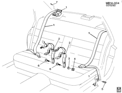 INTERIOR TRIM-FRONT SEAT TRIM-SEAT BELTS Buick Hearse/Limousine 1992-1992 B69 SEAT BELTS REAR