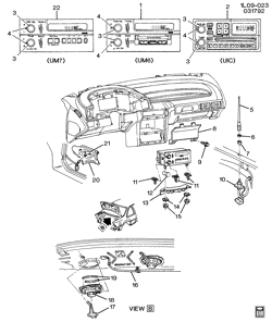 КРЕПЛЕНИЕ КУЗОВА-КОНДИЦИОНЕР-АУДИОСИСТЕМА Chevrolet Beretta 1992-1992 L AUDIO SYSTEM
