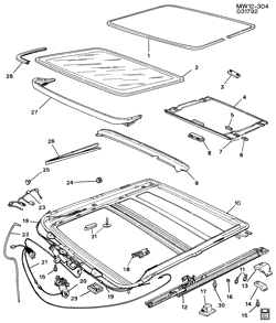 BODY MOLDINGS-SHEET METAL-REAR COMPARTMENT HARDWARE-ROOF HARDWARE Buick Regal 1989-1991 W SUNROOF (CF5)