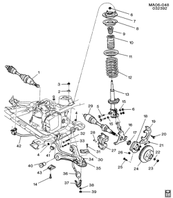 FRONT SUSPENSION-STEERING Buick Century 1992-1996 A SUSPENSION/FRONT