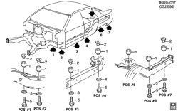 BODY MOUNTING-AIR CONDITIONING-AUDIO/ENTERTAINMENT Chevrolet Caprice 1991-1996 B19 BODY MOUNTING