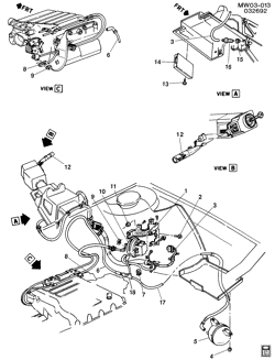 FUEL SYSTEM-EXHAUST-EMISSION SYSTEM Chevrolet Lumina 1990-1993 W CRUISE CONTROL-V6 (LH0/3.1T)