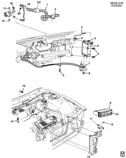 BODY MOUNTING-AIR CONDITIONING-AUDIO/ENTERTAINMENT Buick Reatta 1992-1993 E A/C CONTROL SYSTEM