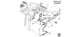 COOLING SYSTEM-GRILLE-OIL SYSTEM Cadillac Fleetwood Sixty Special 1991-1993 C ENGINE OIL COOLER LINES-V8 4.9L (4.9B)(L26)