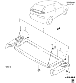 REAR SEAT TRIM-CARPET Chevrolet Metro 1991-1994 MR COMPARTMENT TRIM/REAR