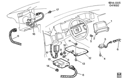 ОТДЕЛКА САЛОНА - ОТДЕЛКА ПЕРЕДН. СИДЕНЬЯ-РЕМНИ БЕЗОПАСНОСТИ Chevrolet Hearse/Limousine 1992-1993 B INFLATABLE RESTRAINT SYSTEM (AJ3)
