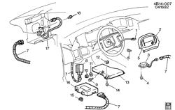 INTERIOR TRIM-FRONT SEAT TRIM-SEAT BELTS Buick Estate Wagon 1992-1993 B INFLATABLE RESTRAINT SYSTEM (AJ3)