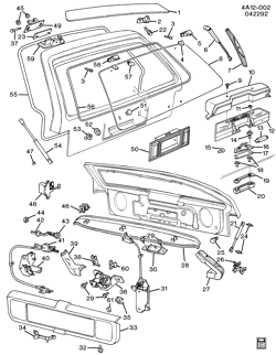 BODY MOLDINGS-SHEET METAL-REAR COMPARTMENT HARDWARE-ROOF HARDWARE Buick Century 1992-1996 A35 LIFTGATE HARDWARE