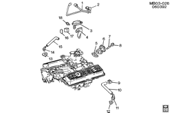 FUEL SYSTEM-EXHAUST-EMISSION SYSTEM Buick Estate Wagon 1992-1993 B E.G.R. VALVE & RELATED PARTS-V8(L05)