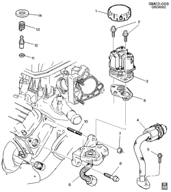 SISTEMA DE COMBUSTIBLE - ESCAPE - EMISIÓN EVAPORACIÓN Buick Lesabre 1993-1993 H E.G.R. VALVE & RELATED PARTS-V6 3.8L(L27)