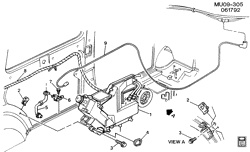 КРЕПЛЕНИЕ КУЗОВА-КОНДИЦИОНЕР-АУДИОСИСТЕМА Pontiac Trans Sport 1992-1996 U A/C CONTROL SYSTEM VACUUM & ELECTRICAL-REAR