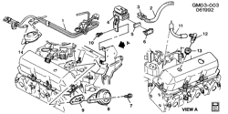 FUEL SYSTEM-EXHAUST-EMISSION SYSTEM Chevrolet Lumina APV 1993-1995 U E.G.R. VALVE & RELATED PARTS (LG6/3.1D)