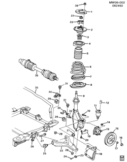 FRONT SUSPENSION-STEERING Buick Regal 1988-1991 W SUSPENSION/FRONT